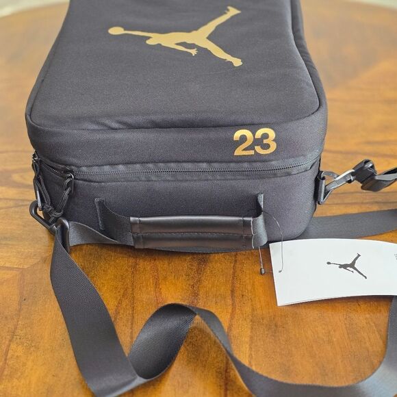 Nike Air Jordan Black Gold Shoe Bag Soft Case Jumpman Zipper Closure Brand New - Picture 5 of 10